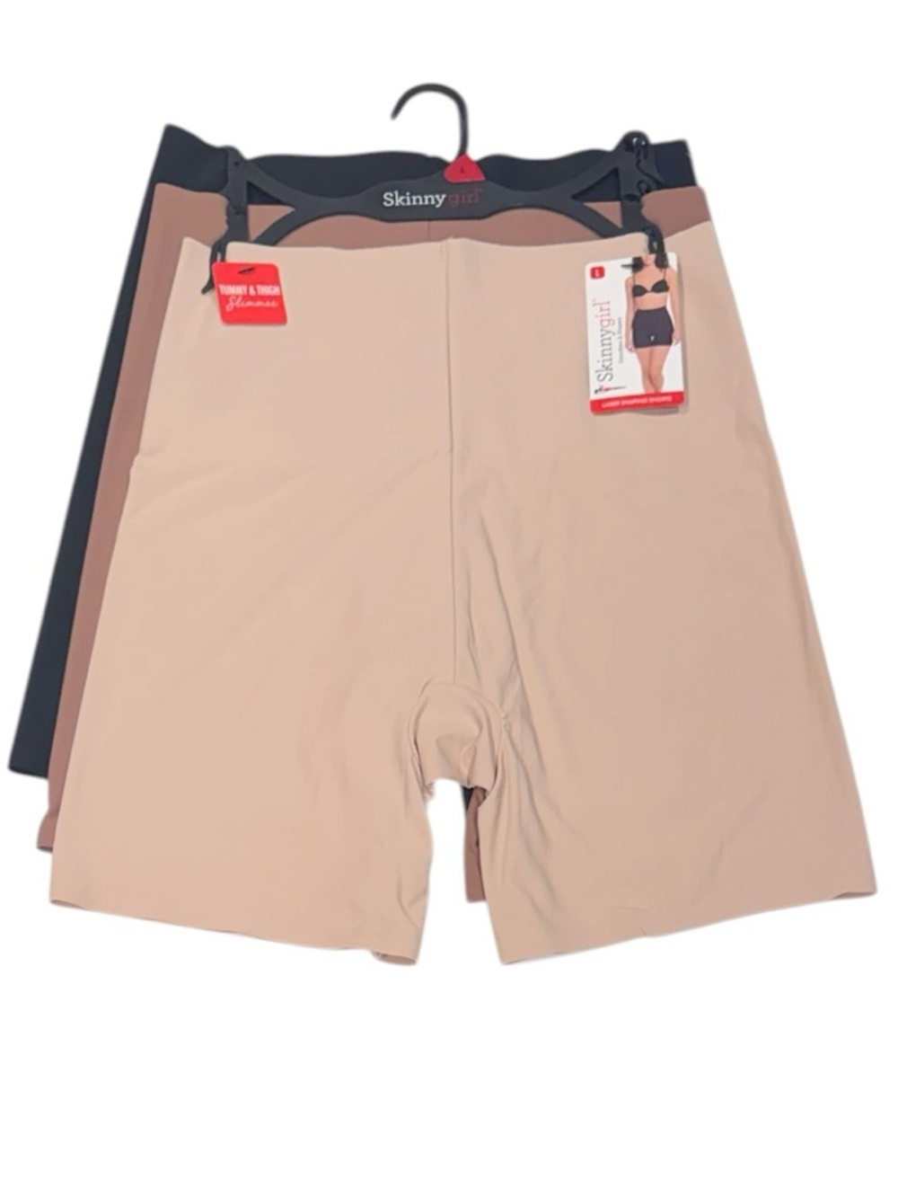 SKINNYGIRL 3 Pack Laser Shaping Shorts Tummy Thigh Slimmer Shapewear NWT Large